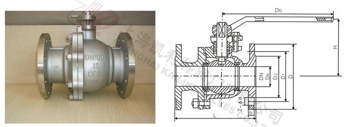 手動(dòng)法蘭球閥結(jié)構(gòu)圖